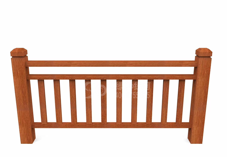 瓷態色竹木欄桿