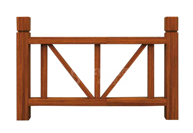 瓷態色重竹木欄桿